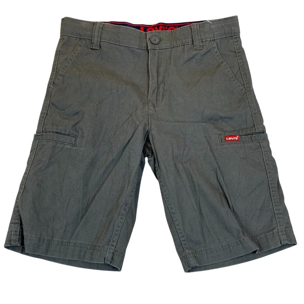 Levis Women's Grey Cargo Shorts Size 14 Cotton Blend Durable Casual Wear